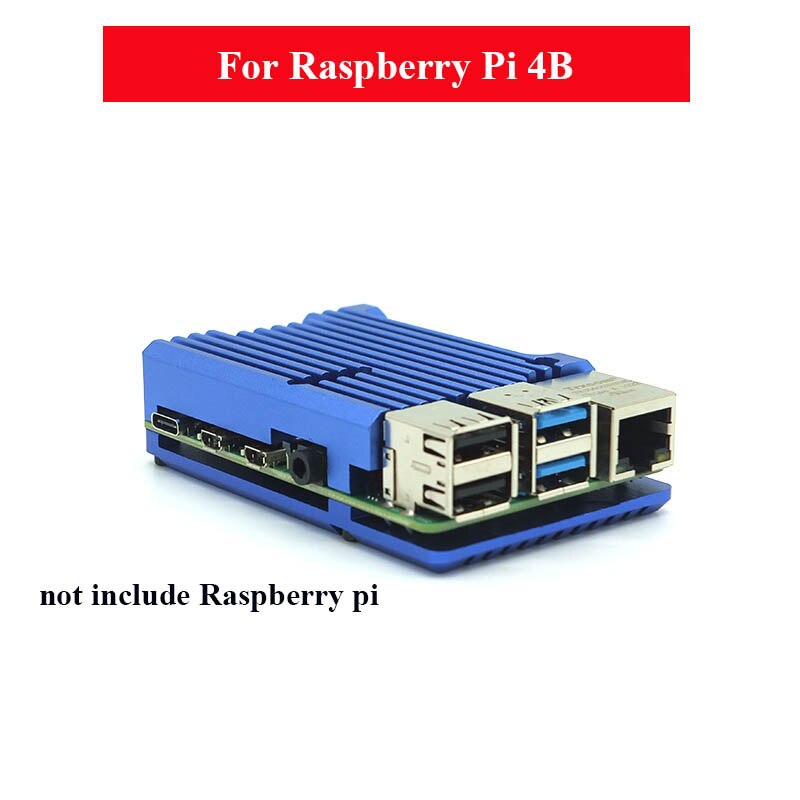 Raspberry Pi 4 Model B Aluminum Alloy Case CNC Box Housing for Raspberry Pi 4 Model B: Red