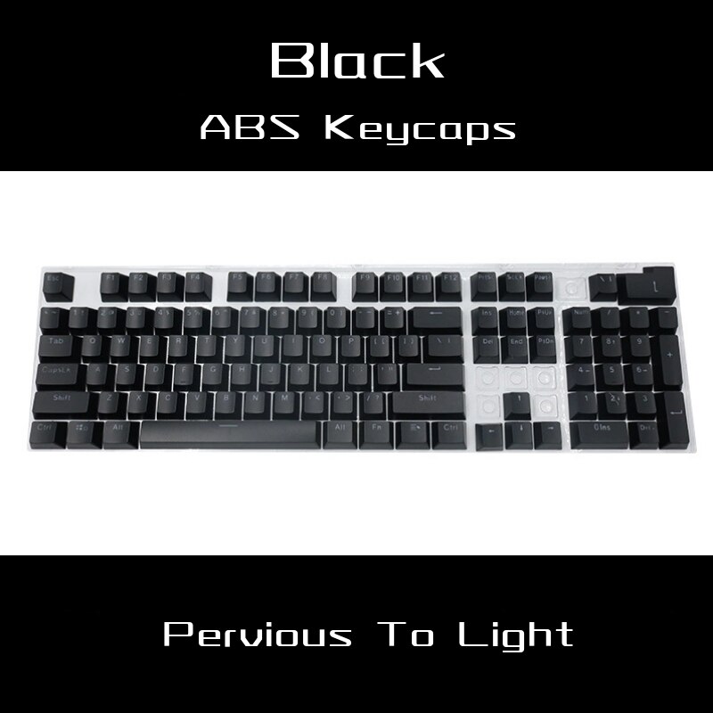 108 Keys 61/87/104/ISO/ANSI Layout OEM Injection ABS Double Shot Keycaps Keyboarde Colorful Transparent Universal Keyboard: Black