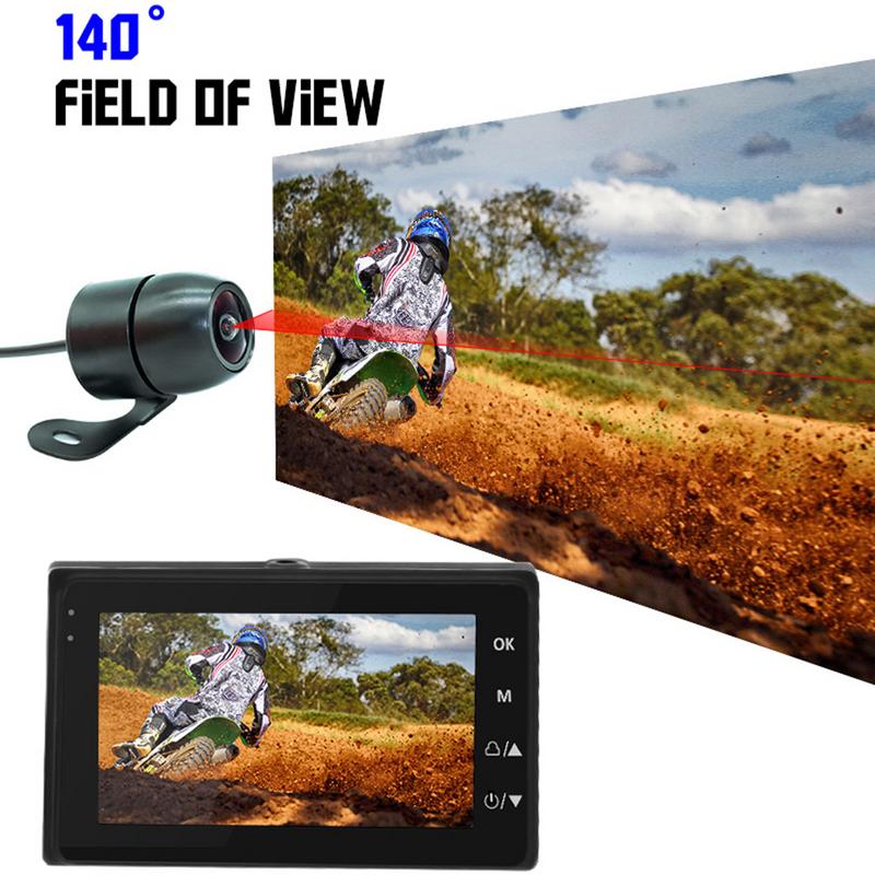 3 Inch Motorfiets Dvr Sprint Camera Full Hd 1080 P/720 P Lcd Dual Camera Voor en Achter View spiegel Waterdichte Camera Gps G-Sensor
