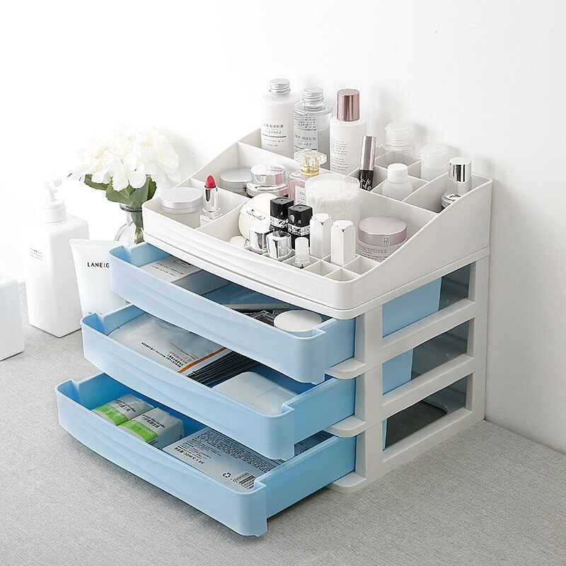 Large Capacity Makeup Organizer Cosmetics Storage Box Four Layer Drawer Jewelry Nail Polish Desktop Sundries Storage Box