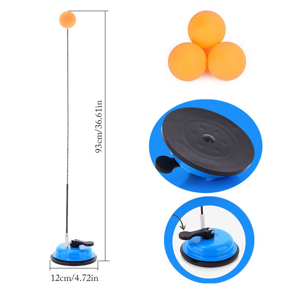 Portable Table Tennis Trainer Soft Rubber Wooden Material Training Ball Outdoor Parent-child Pitching Serve Machine Trainer