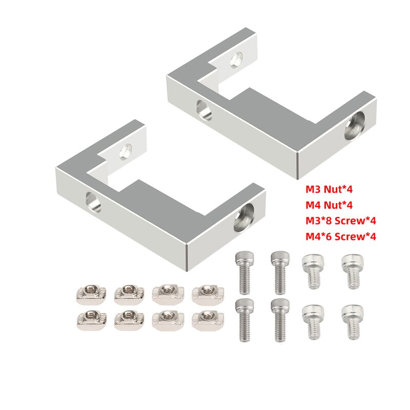 3D Printer Parts 2040 Aluminum Profile Fixed Block Outline MGN12 Linear Guide Fixed Block With Screw Nut Accessories
