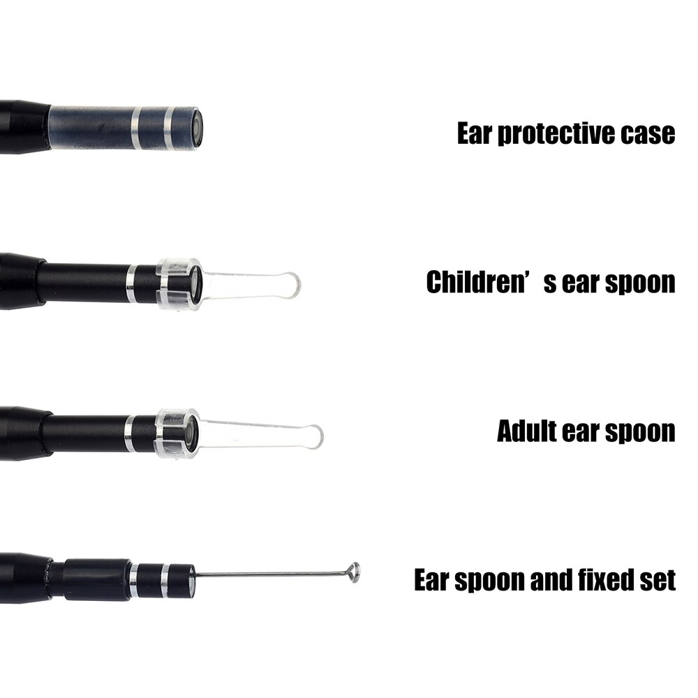 3-in-1 Visual Earpick Otoscope Endoscope Built-in 6 Adjustable Led Lights with 5.5mm Camrea Lens Ear Cleaning Tool