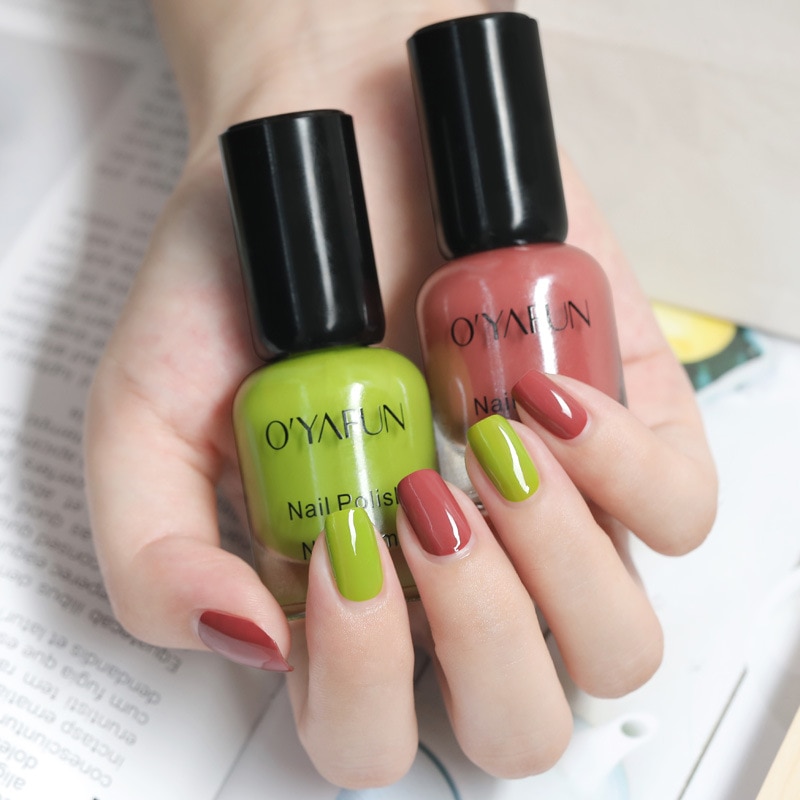 Neglelak hurtigtørrende ingen belysning slik macaron farve neglemaling giftfri gør-det-selv neglekunstpigment glitter neglelak hurtigttørrende