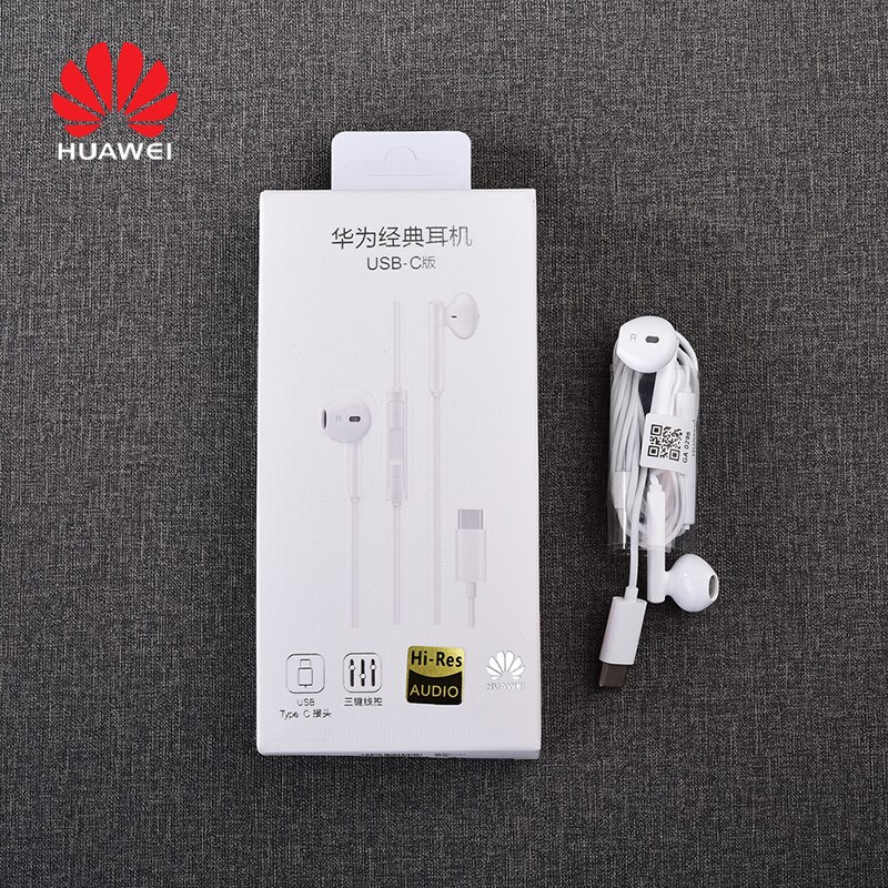 Huawei Originele Oortelefoon CM33 Usb Type-C In Ear Wired Mic Volume Controle Headset Voor Huawei P30 P20 Pro mate 30 20 10 Nova 5 5i