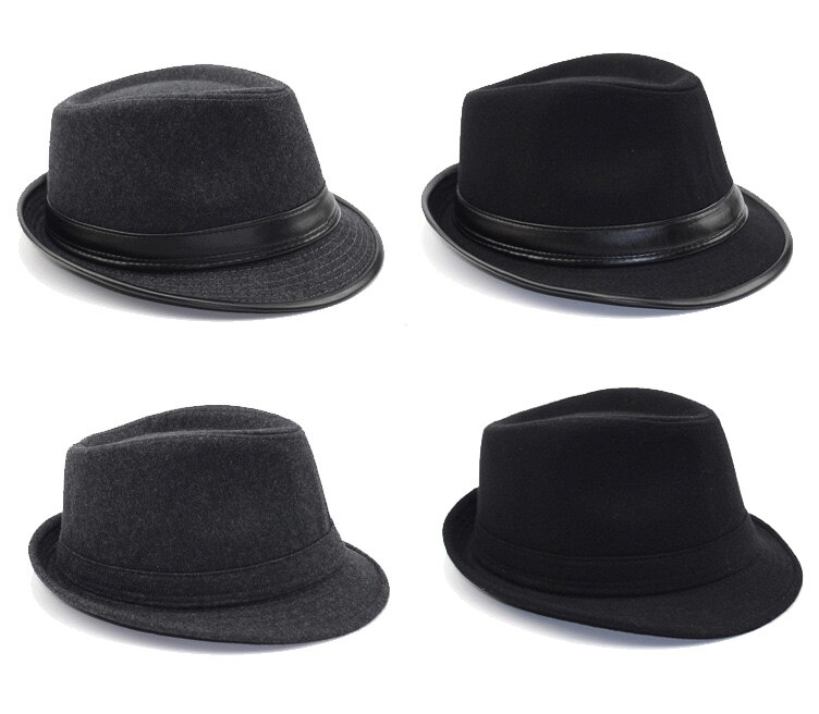 [AETRENDS] sombrero Fedora Jazz estilo inglés para hombre, sombrero de invierno de fieltro de lana Vintage, sombrero Panamá Z-5312
