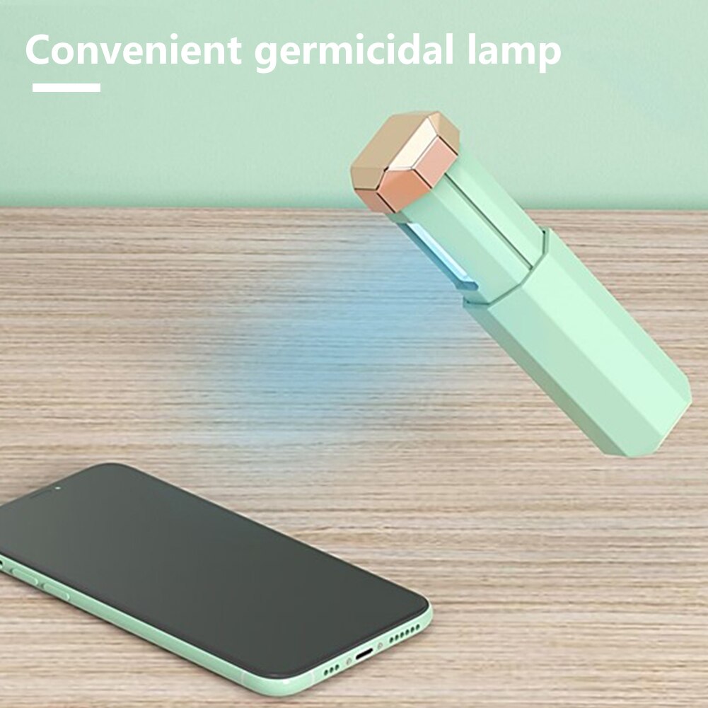 Handheld UVC Disinfection Light Metal Trim Rechargeable UV Sterilizer Lamp