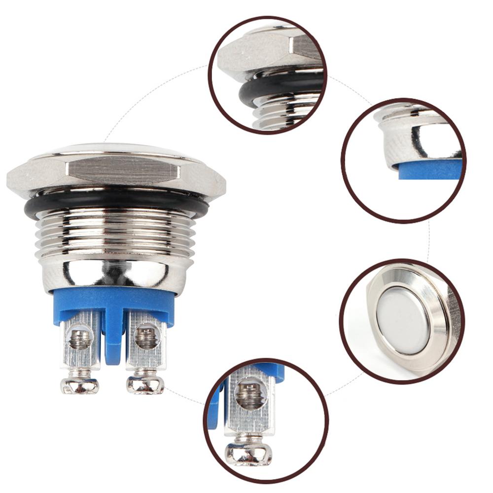 16mm Start Horn Button Momentary Nickel Plated Brass Metal Push Button Practical Waterproof Switch