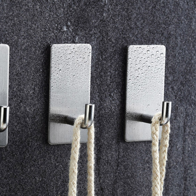 Ganchos Adhesivos Fuerte Pegajosidad Gancho De Pared De Servicio Pesado Gancho De Toalla De Bata De Acero Inoxidable Colgante Sin Perforaciones Para Bano Cocina Moyic Ha016331 00