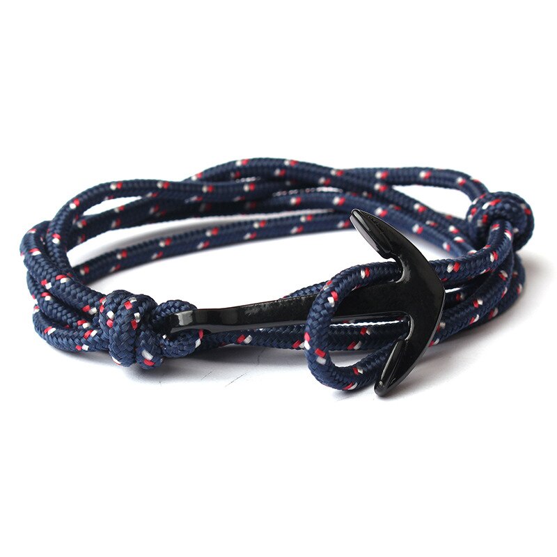 Niuyitid mænd armbånd hånd tilbehør sort anker armbånd dreng charme homme smykker justerbar: A13