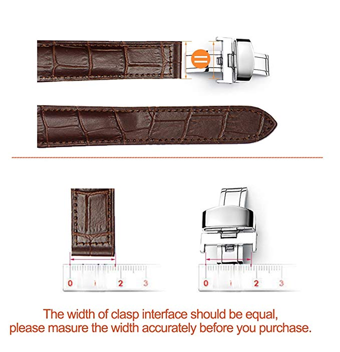 Stainless Steel Push Button Automatically Open Double Push Button Butterfly Deployment Buckle Clasp Leather Strap Buckle