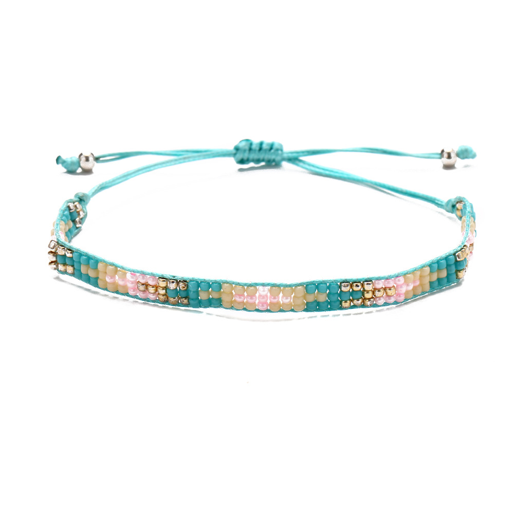 Set di braccialetti intrecciati stile bohemien retrò pop set di perle di riso gioielli intrecciati nuovi braccialetti di amicizia con corda a mano in stile etnico