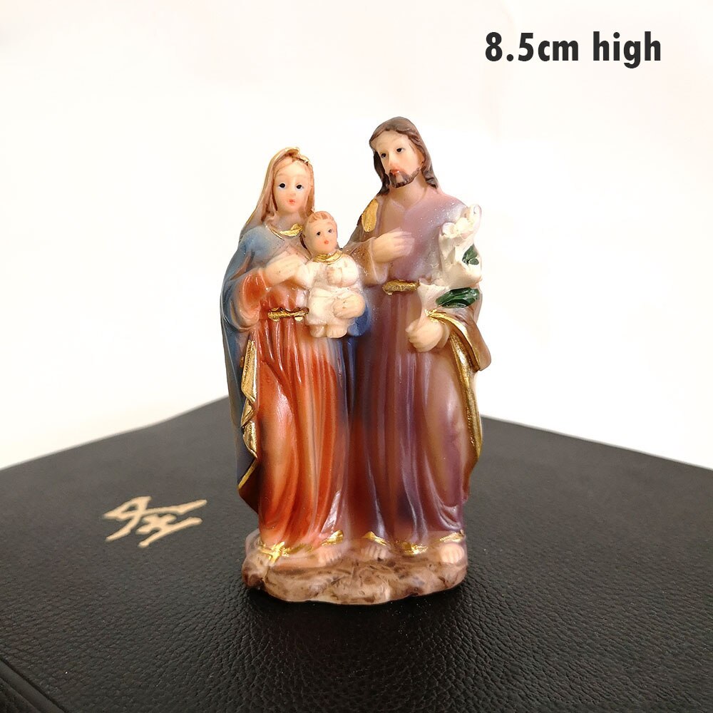 FIGURINE religieuse résine sainte famille STATUE, jésus sacré coeur STATUE, sainte vierge marie STATUE, notre-dame de LOURDES: Holy family