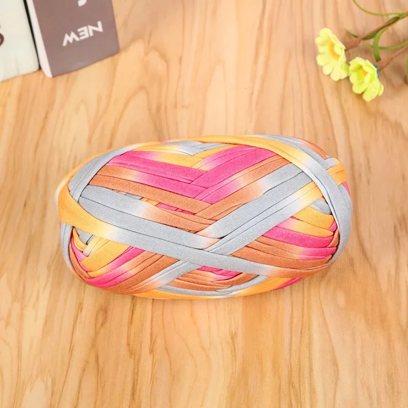 Katoen platte draad DIY T-shirt garen haak snoep kleuren naaien & breien benodigdheden materialen voor tas pantoffels sandalen handgemaakt: Donkergrijs