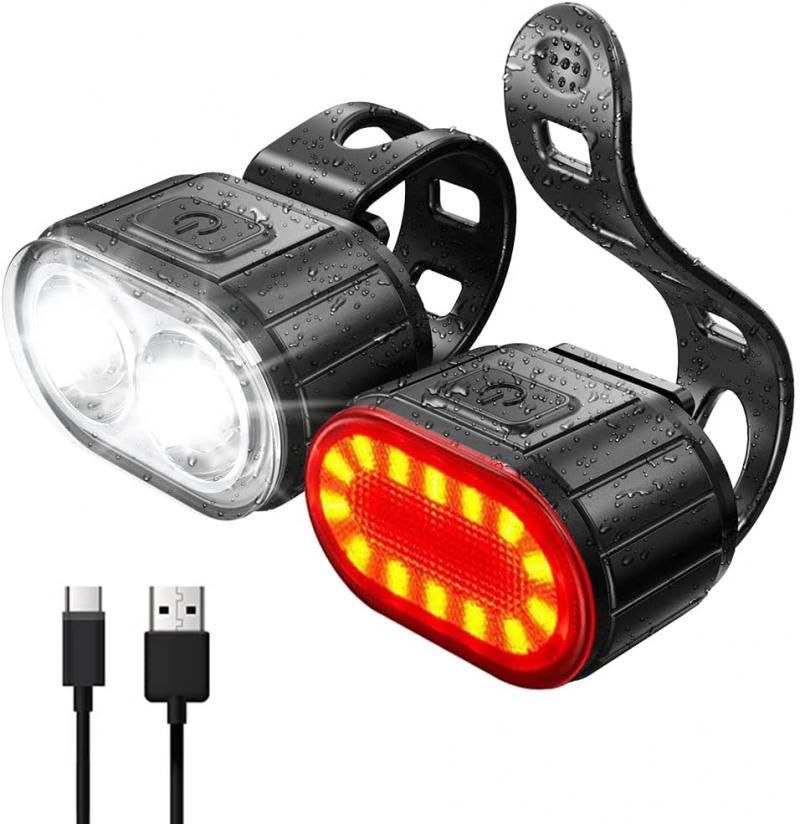 Fietsverlichting Voor &amp; Achter Fietslicht Mtb Koplamp Lantaarn Fietsen Achterlicht Sensor Achterlicht Lamp Fiets Accessoires