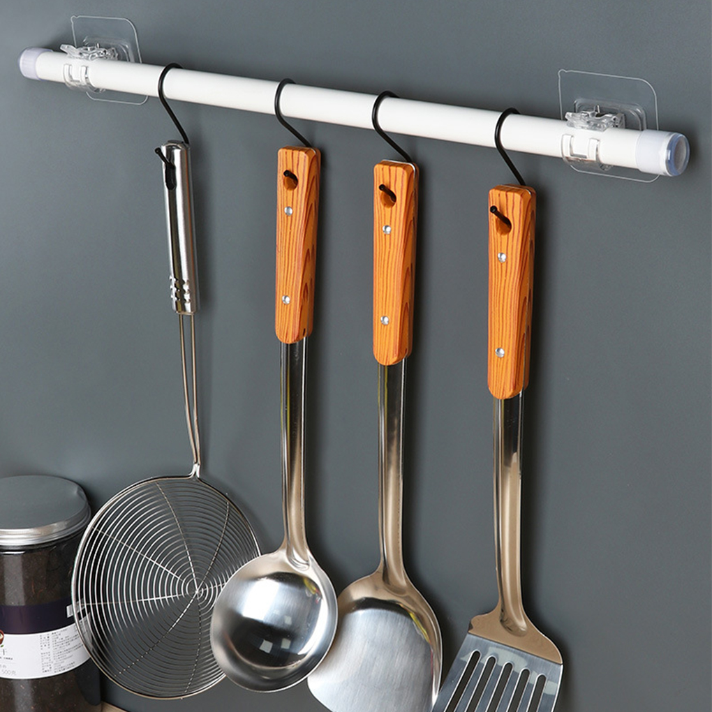 1/2 stuks nagelvrije verstelbare gordijnroedehouder klemhaak staafbeugelhouders zelfklevende muurgordijn vaste clip hangende rekhaak