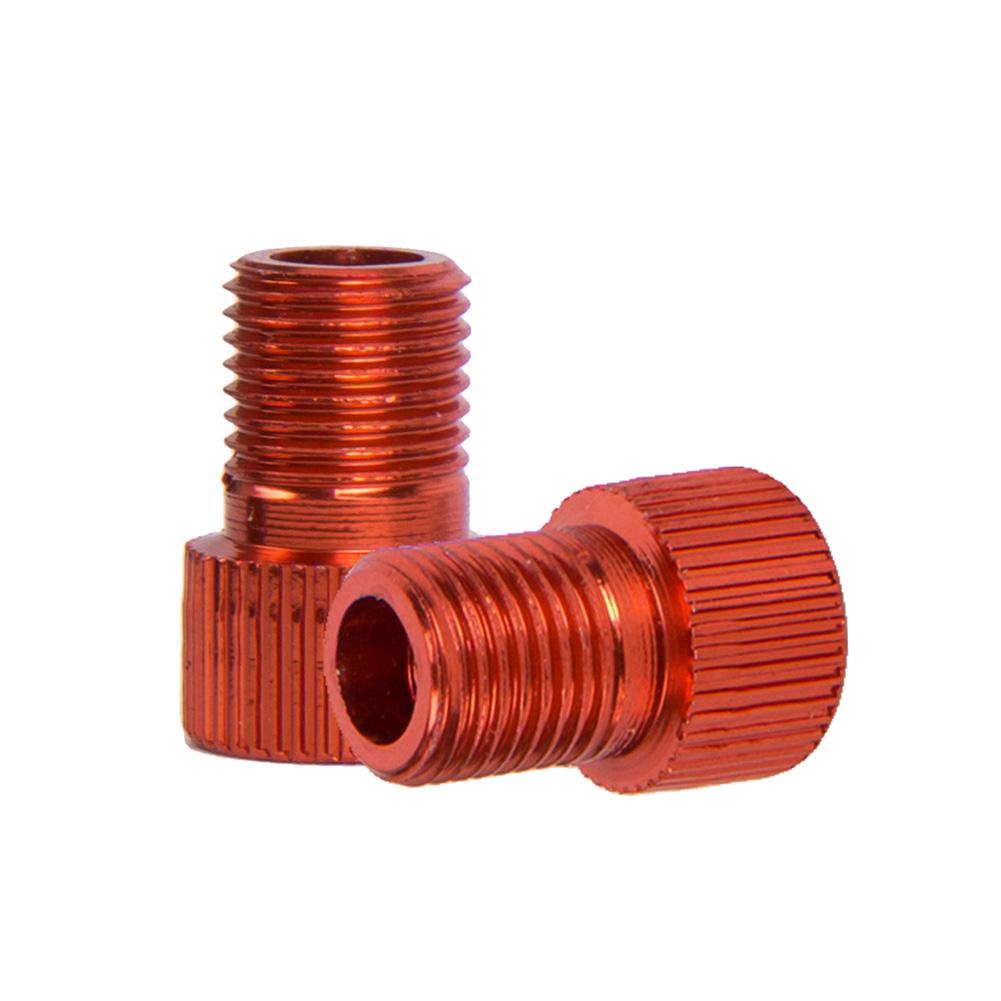 ] Bicycle Valve Adapters Pump French Valve Adapter Converter Cap: Red