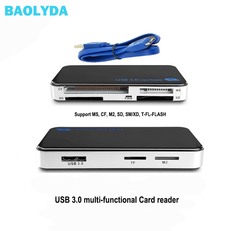 Baolyda USB 3.0 OTG Micro SD Kaartlezer High Speed All in One SD/Micro SD/TF/ CF/MS Compact Flash Smart Geheugenkaart Adapter