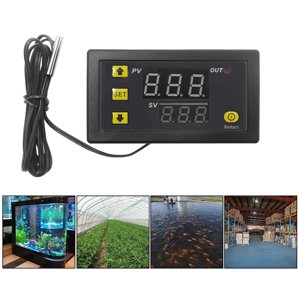 Digital Thermostat Regulator 10A Relay Temperature Controller LED Display Heating Cooling Control Switch Thermostat Instruments