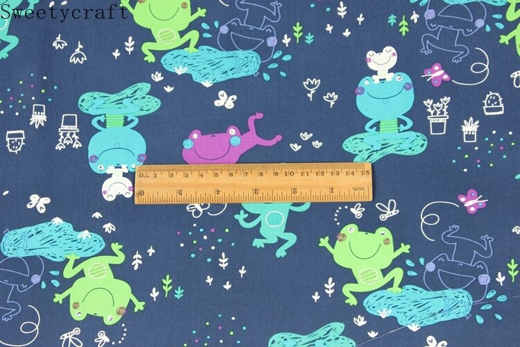 140x50cm dessin animé grenouille imprime coton tissu bricolage tissu Patchwork Telas couture bébé robe jouet literie couette Tecido le tissu Tilda