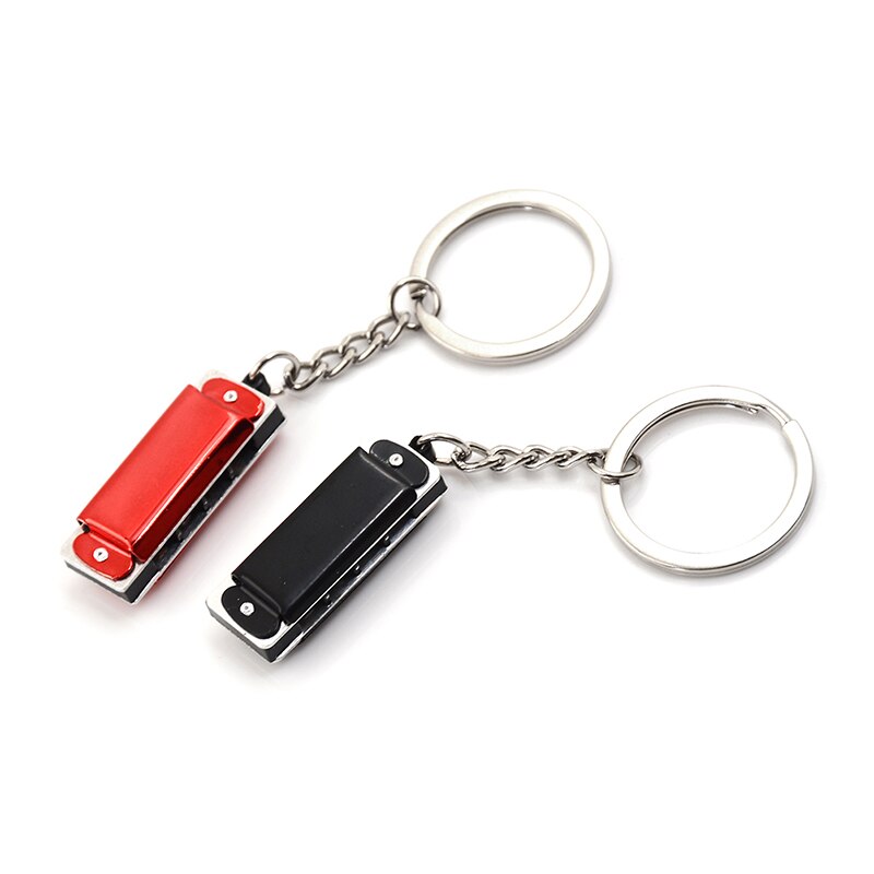 3.6 * 1.2 * 0.8cm 1 * Keychain Harmonic Harmonica Mini 4 Holes 8 Tone Harmonica Keychain Key