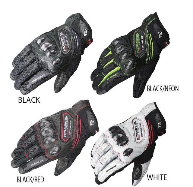 Zwart rode komine gk -167 koolstofvezel mesh scooter motorfiets downhill fiets handschoenen