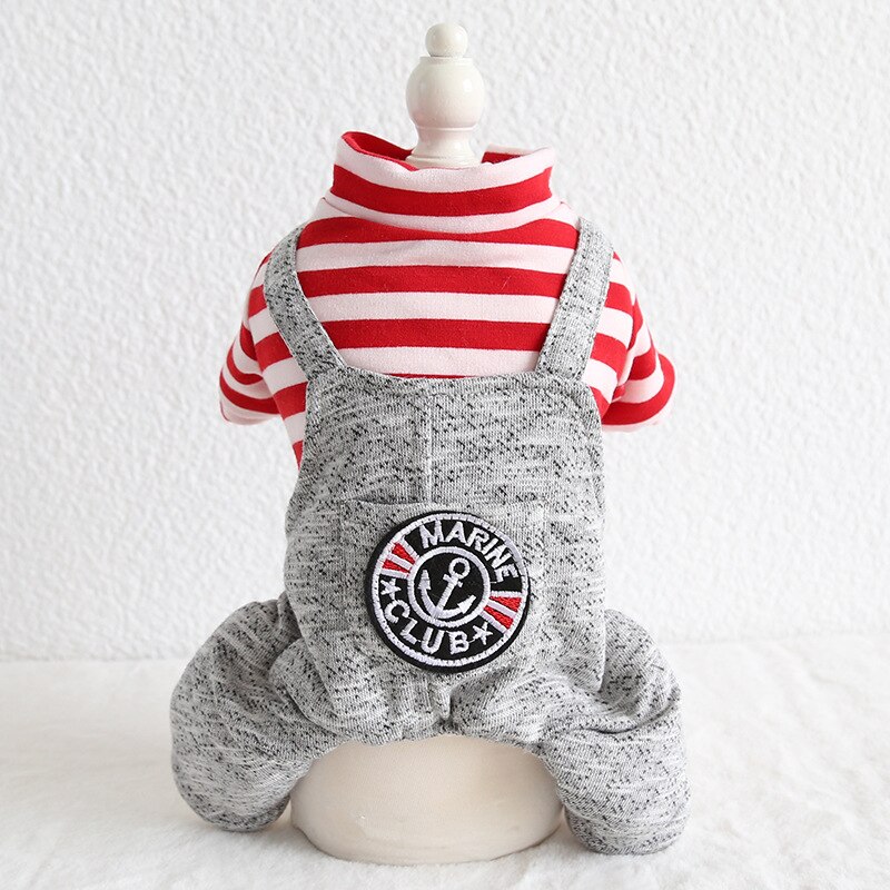 Vêtements d'ancre rayés pour animaux de compagnie, quatre pattes, cinq couleurs, tailles Xs à xl, au choix des produits pour animaux, automne et hiver: 5 / L