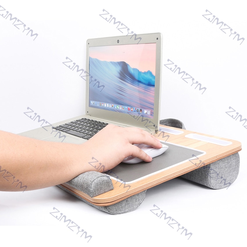 Laptop Schreibtisch Stehen Notizbuch Tablette Knie Runde Schreibtisch Mit Karte Slot Tragbare Knie Tisch Halfter draussen Kopfstütze Büro Nickerchen Kissen