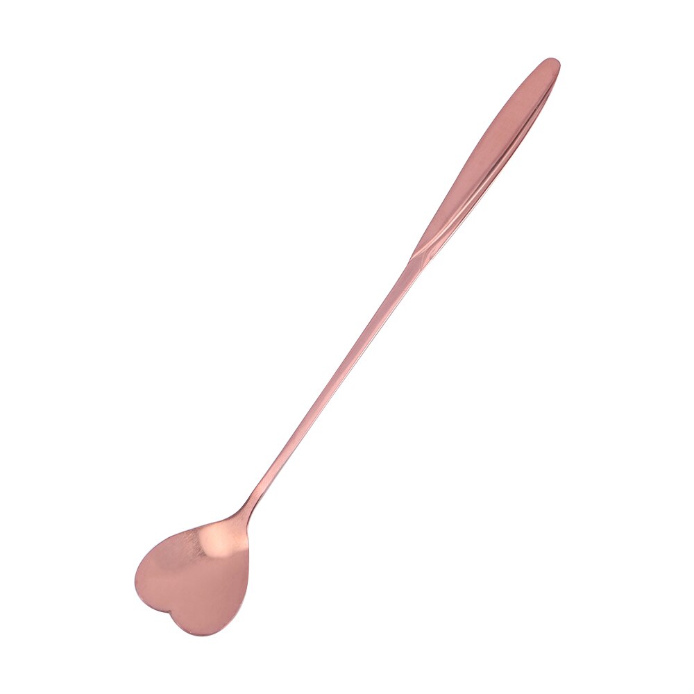 1 stuk bloemen koffielepel lange steel dessert thee menglepel roestvrij staal vintage stijl theelepels drank servies: C-roségoud