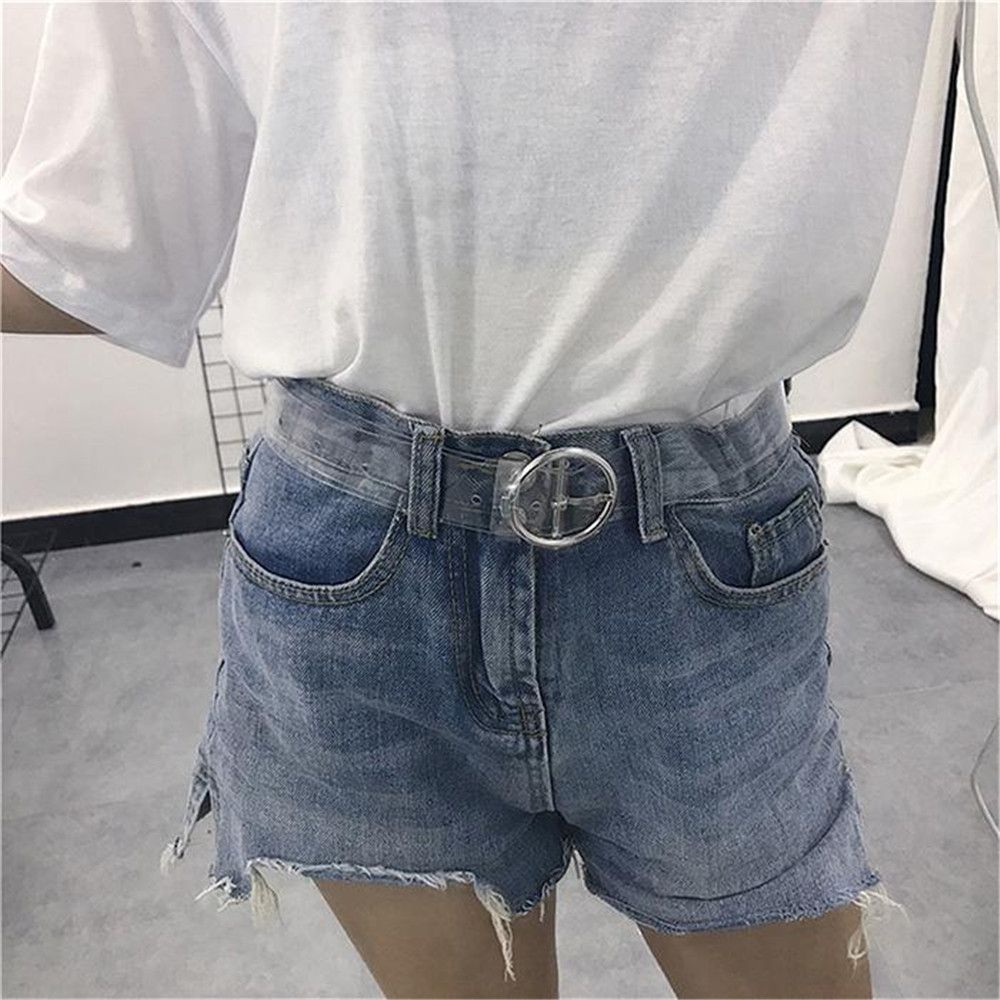 Female Round Buckle Waist Belt Metal Buckle Casual PU Leather Belt Clothes Accessories for Women Heart Ring Decorative: 4