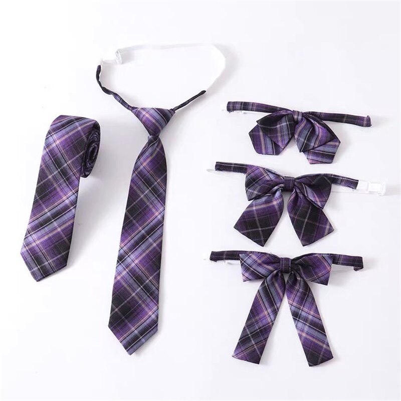 Pajarita de celosía para niña, uniforme escolar japonés Jk, Color morado, mariposa, traje de marinero escolar, accesorios, corbata de flores