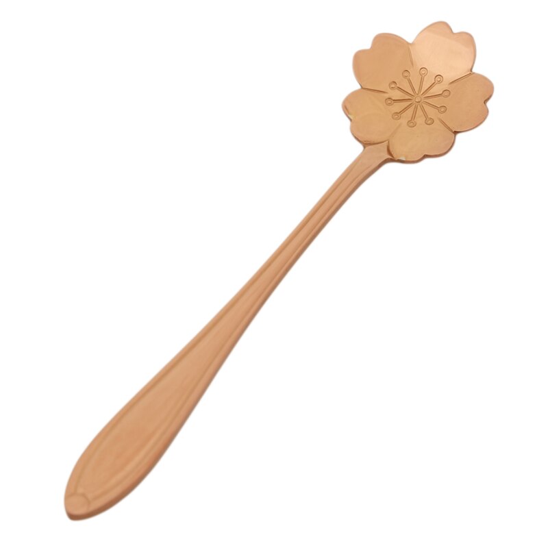 Stainless Steel Flower Spoon Measuring Spoon Kitchen Tool Flower Petal Coffee Stirring Golden Spoon Tableware Dessert Tea Spoon
