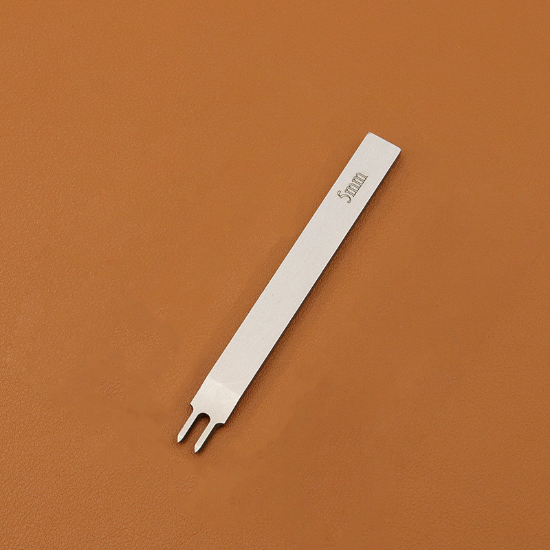 Cincel de Metal y cuero de 1/2/4/6 puntas, herramienta de costura, punzón de diamante, artesanía de cuero y hierro, completamente pulido, 5/6mm: 5mm spacing-2 prong