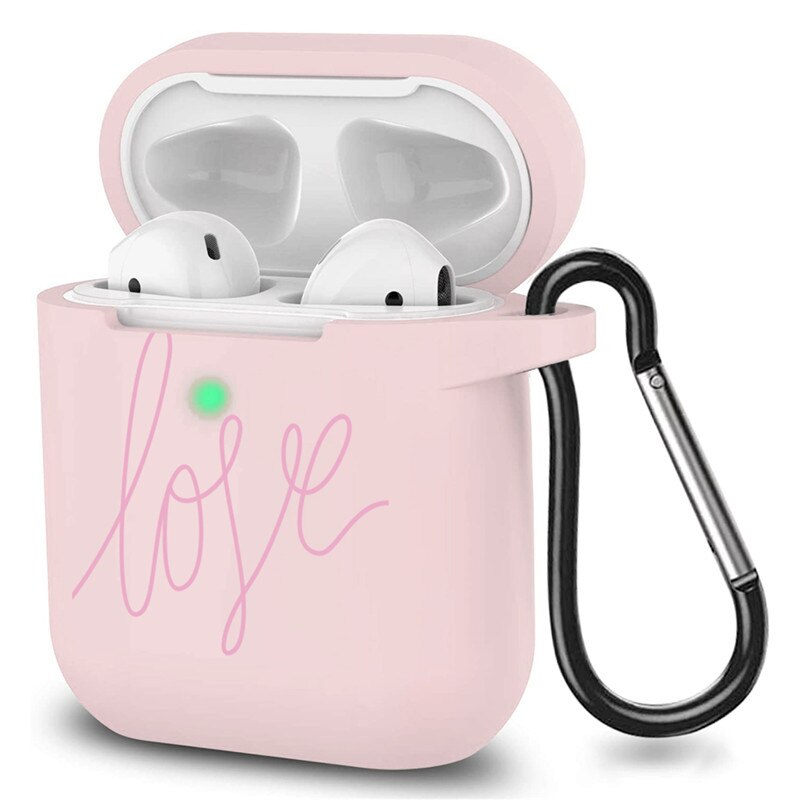 Case For Airpods 1&2 Cute Earphone Case Love Heart Daisy Floral Wireless Earphone Accessories for Apple Airpods Soft Cases Bags: fenlove2d