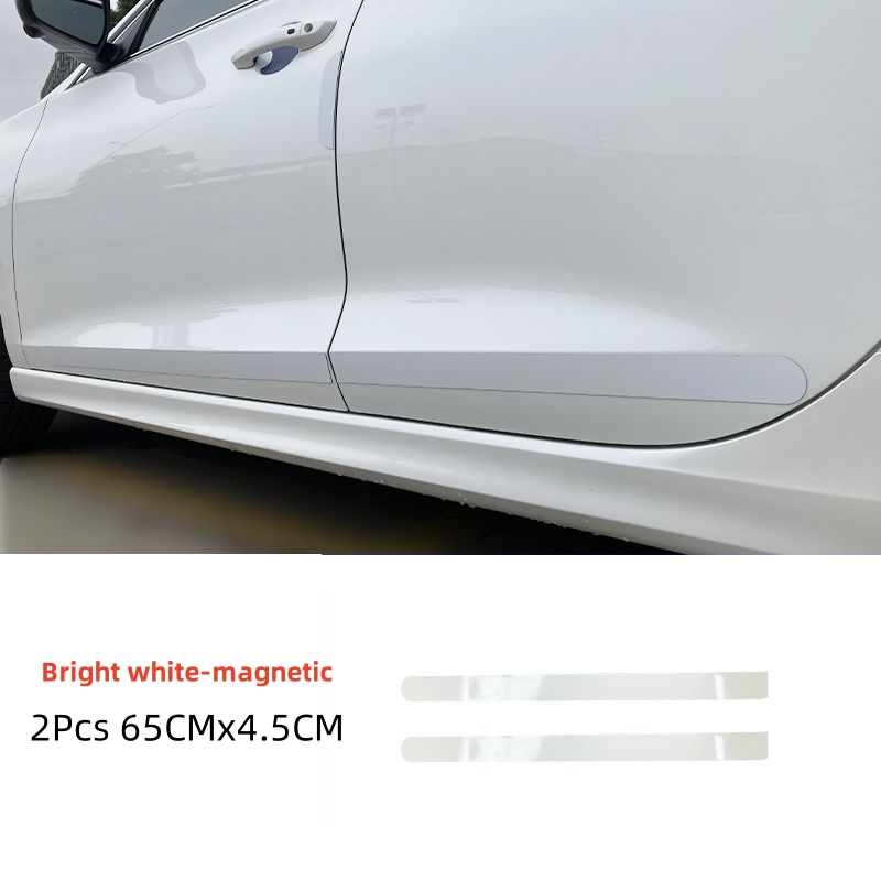 Adhesive-Free/Magnetic Car Door Anti-scratch Strips Black White Rubber Body Side Edge Guard Decoration Protective Stickers: Orange