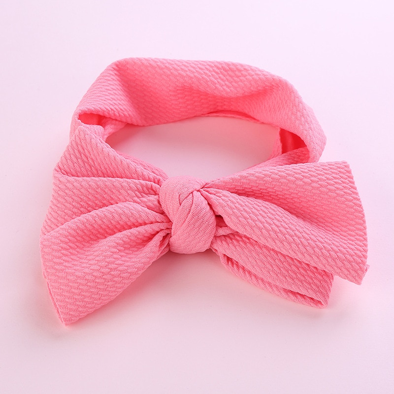 Mooie Big Bows Baby Hoofdband Baby Effen Kleur Haarbanden Zachte Knoop Meisje Haarband Baby Haaraccessoires Tulband