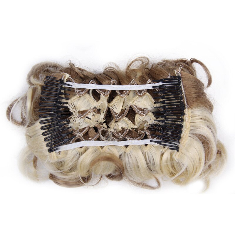 Large Comb Clip In Curly Hair Piece Chignon Updo Wedding Hairpiece Extension Bun