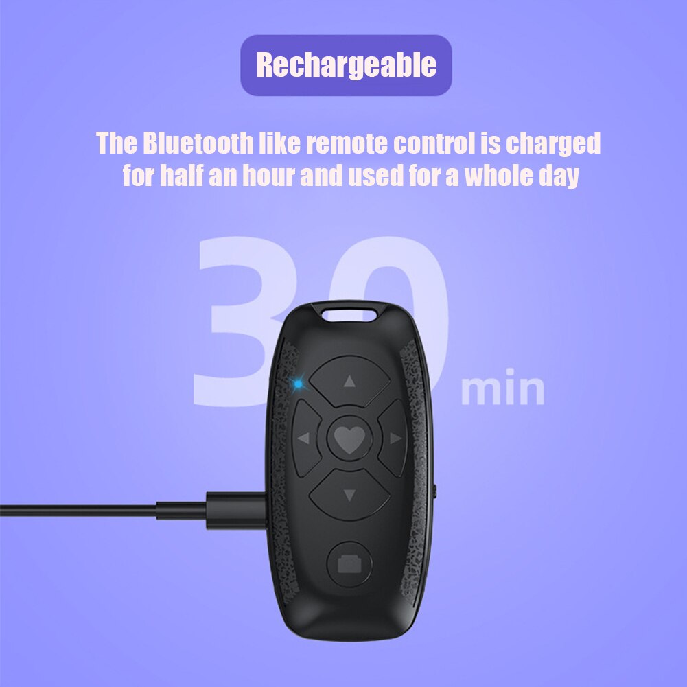 Bluetooth-Compatibele Afstandsbediening Knop Universele Mobiele Telefoon Selfie Controller Buit-In Batterij Oplaadbare Camera Sluiter