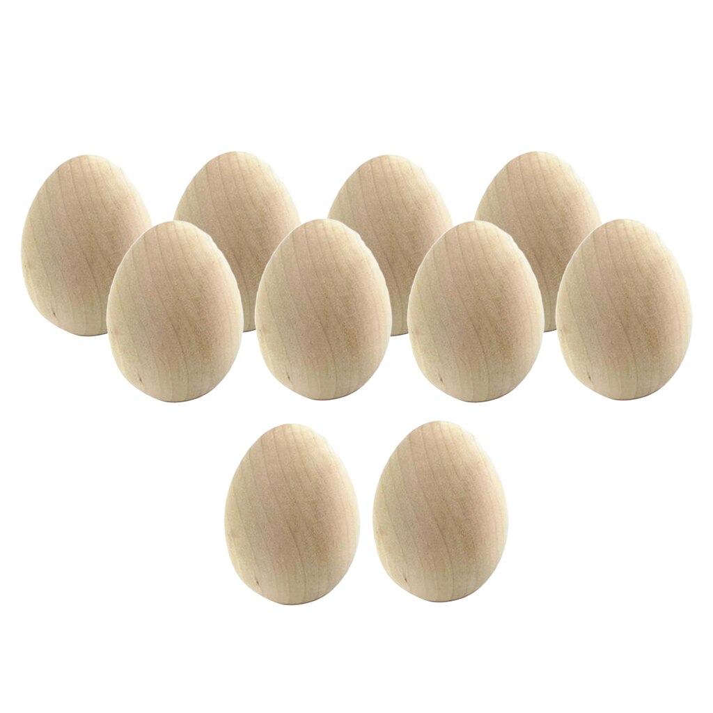 10 stück holzeier für ostern, bastelarbeiten und dekoration, kinderspielküche