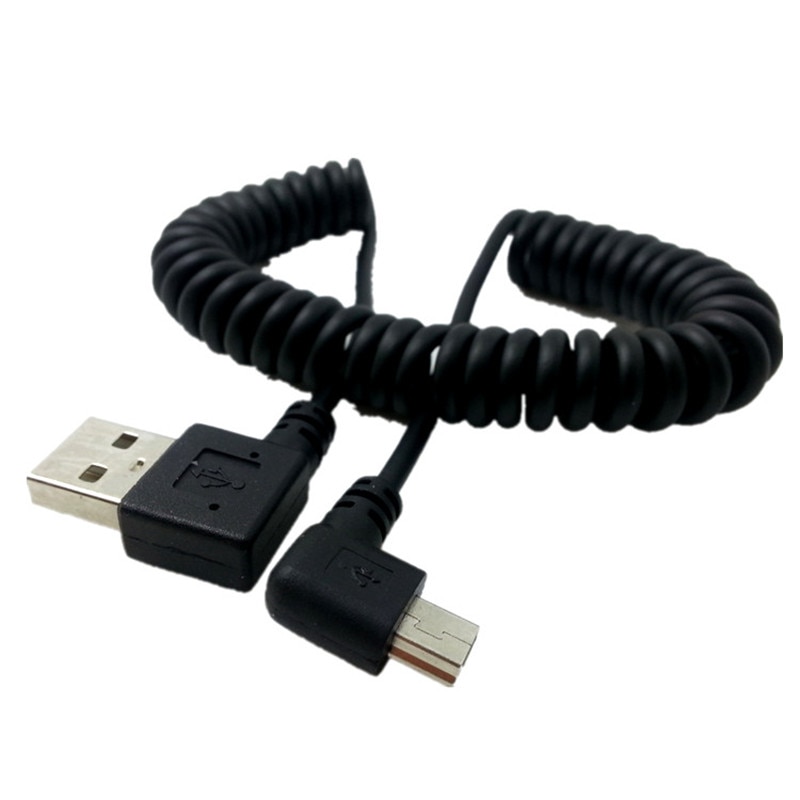 Verleng Kabel USB 2.0 Type A Haakse naar Mini USB 90 Graden Opladen Data Cord voor MP3 HDD Digitale camera