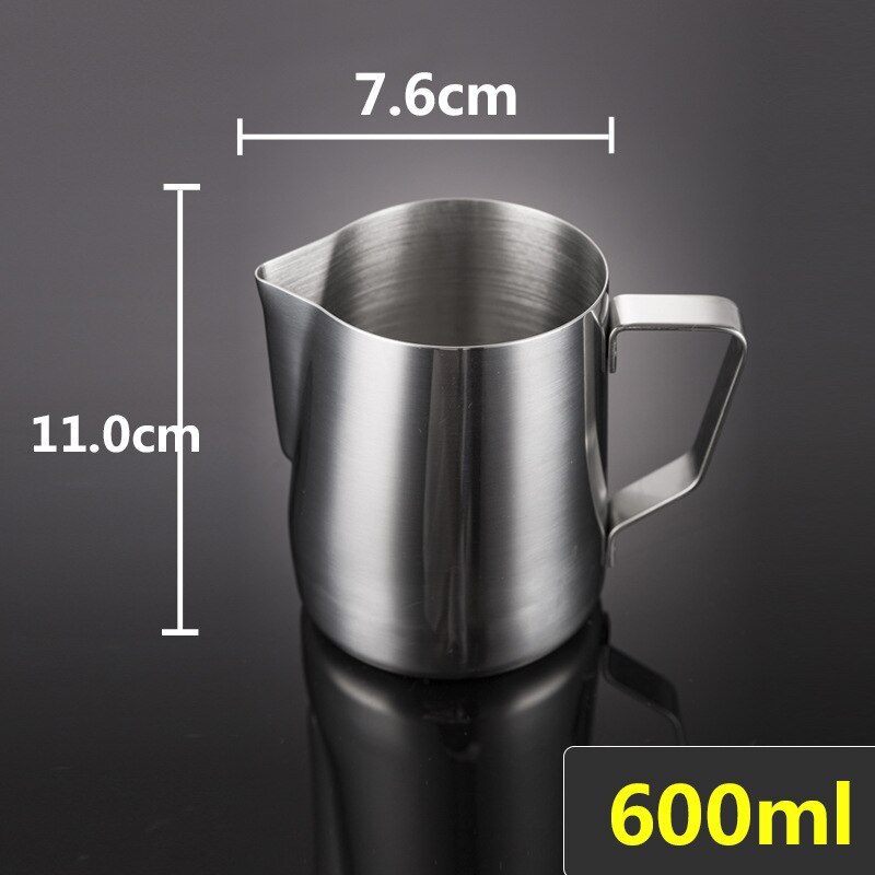 Rvs Opschuimen Werper Pull Bloem Cup Melk Opschuimen Jug Espresso Koffie Pitcher Barista Craft Koffie Latte Melk Mokken: 600ml No Scale mark