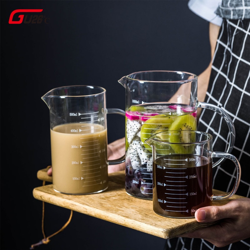 Food Grade Borosilicaatglas Melk Cups Pot Ketel Keuken Accessoires Melk Meten Melk Helder Glas Cup Kok Schaal