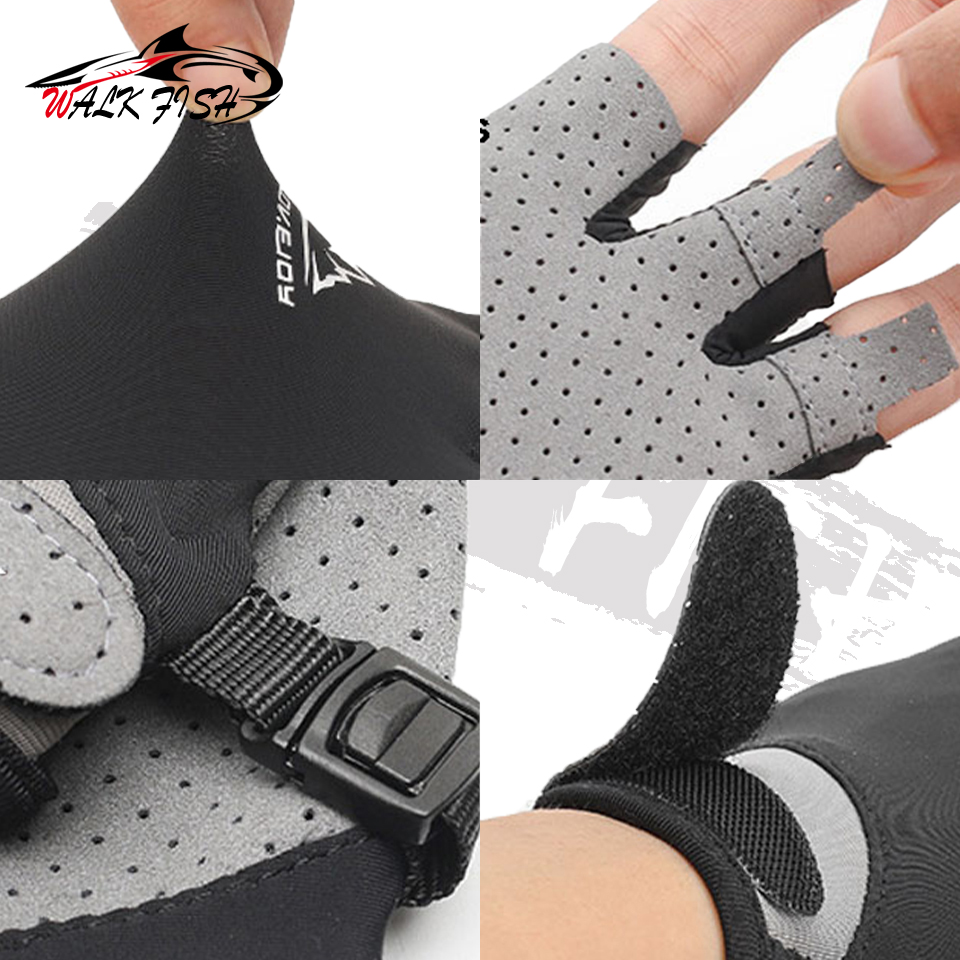 Guantes sin dedos para hombres y mujeres, protección solar UV, guantes de medio dedo para pesca, remo, vela, remo, senderismo, guantes deportivos
