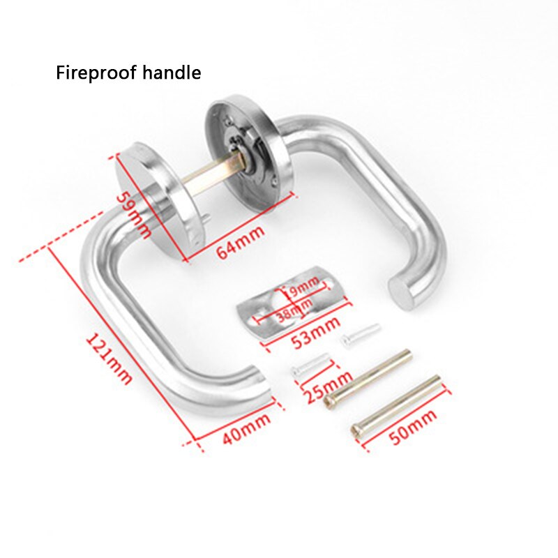 Modern Interior Furniture Hardware Door Lock Set Household Bedroom Door Lock Stainless Steel Split Lock and Tube Well Lock: Fireproof handle