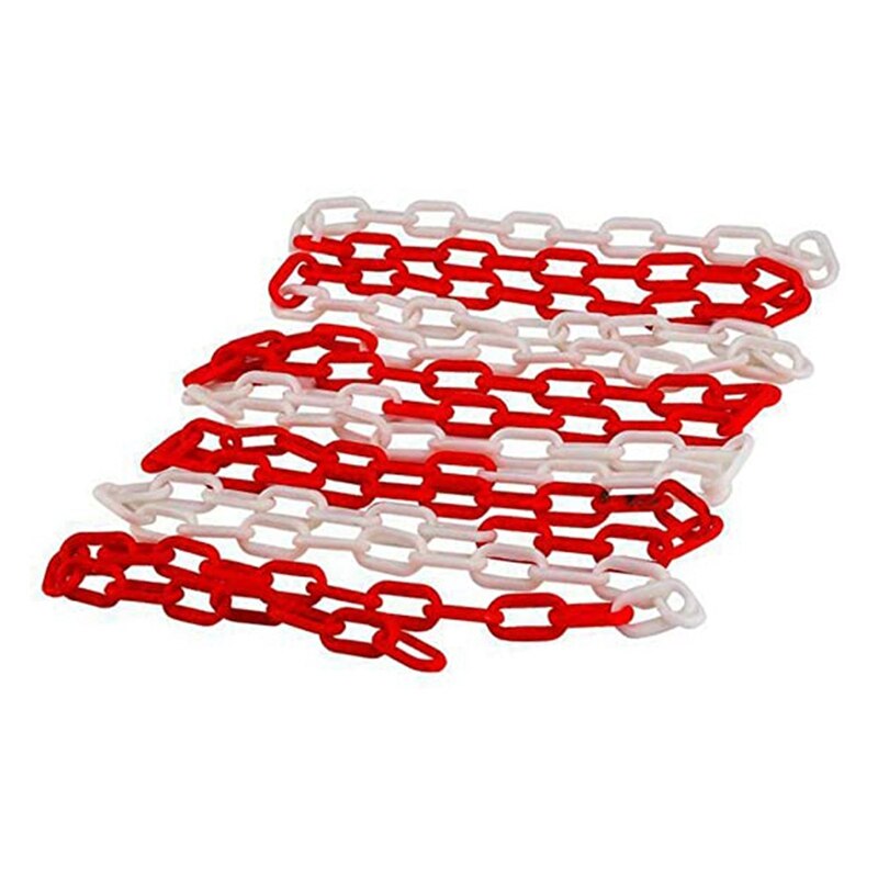 BMBY-Plastic 2M Warning Safety Protection Chain for Crowd Control, Traffic, Queuing Line, with 4 Buckles