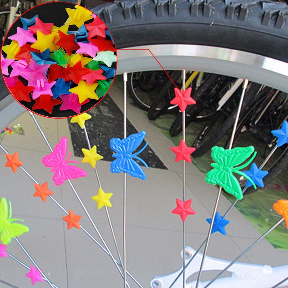 Fiets spaak kralen fietswiel plastic veelkleurige spaak kralen kinderen kinderen clip decoratie fiets onderdelen