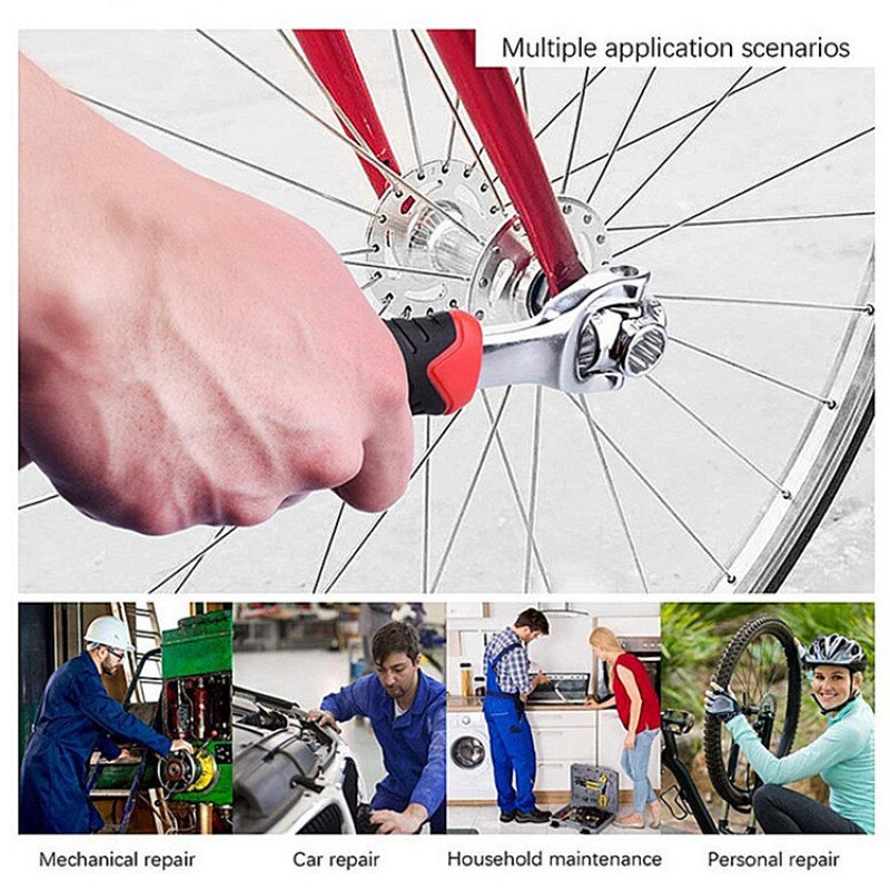 Tiger Wrench 48 in 1 Tools Socket Works with Spline Bolts Torx 360 Degree 6-Point Universial Furniture Car Repair 25cm Hand Tool