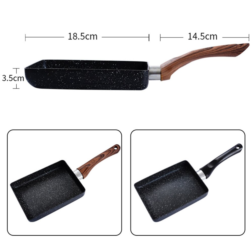 Non-stick Cooking Pan Multi-functional Breakfast Skillet Griddle Pan Pancake Making Pan for Home Restaurant (Black)