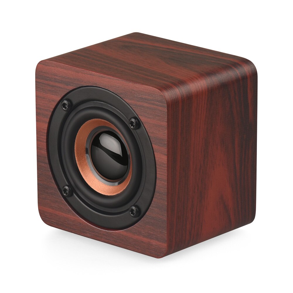 HYASIA Portable Mini Speaker Bluetooth4.2 Wireless Speaker Wooden Outdoor Subwoofer Bass SoundBox Music for Smartphone Tablet PC: Red