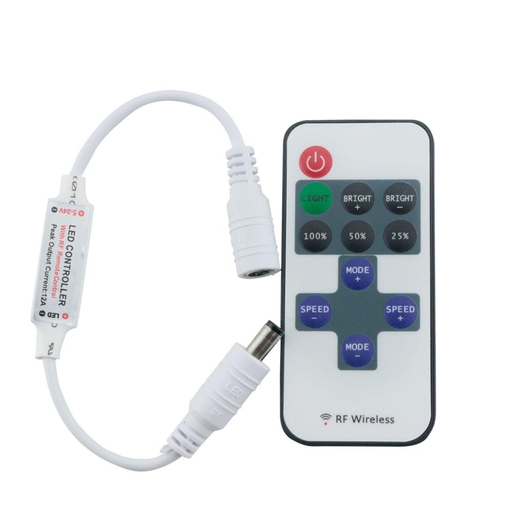 10 Keys RF Wireless Single Color Led Strip Dimmer DC 12V 10Keys Remote Controller For SMD 5050 2835 3014 5630 LED Strip Light: With DC Connector